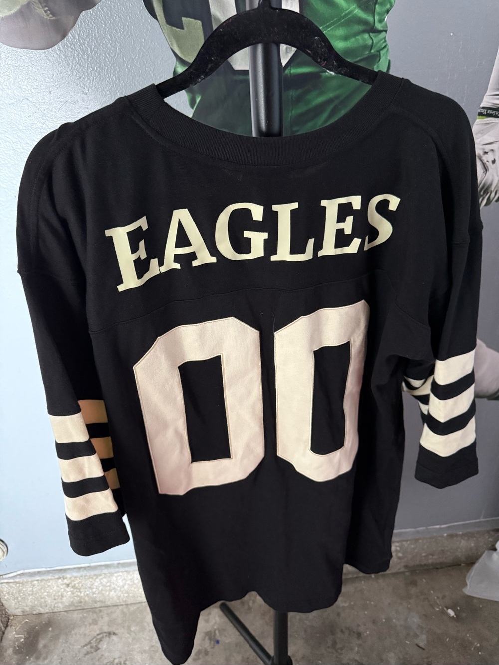 EAGLES Black & Cream Kids Football Jersey Top